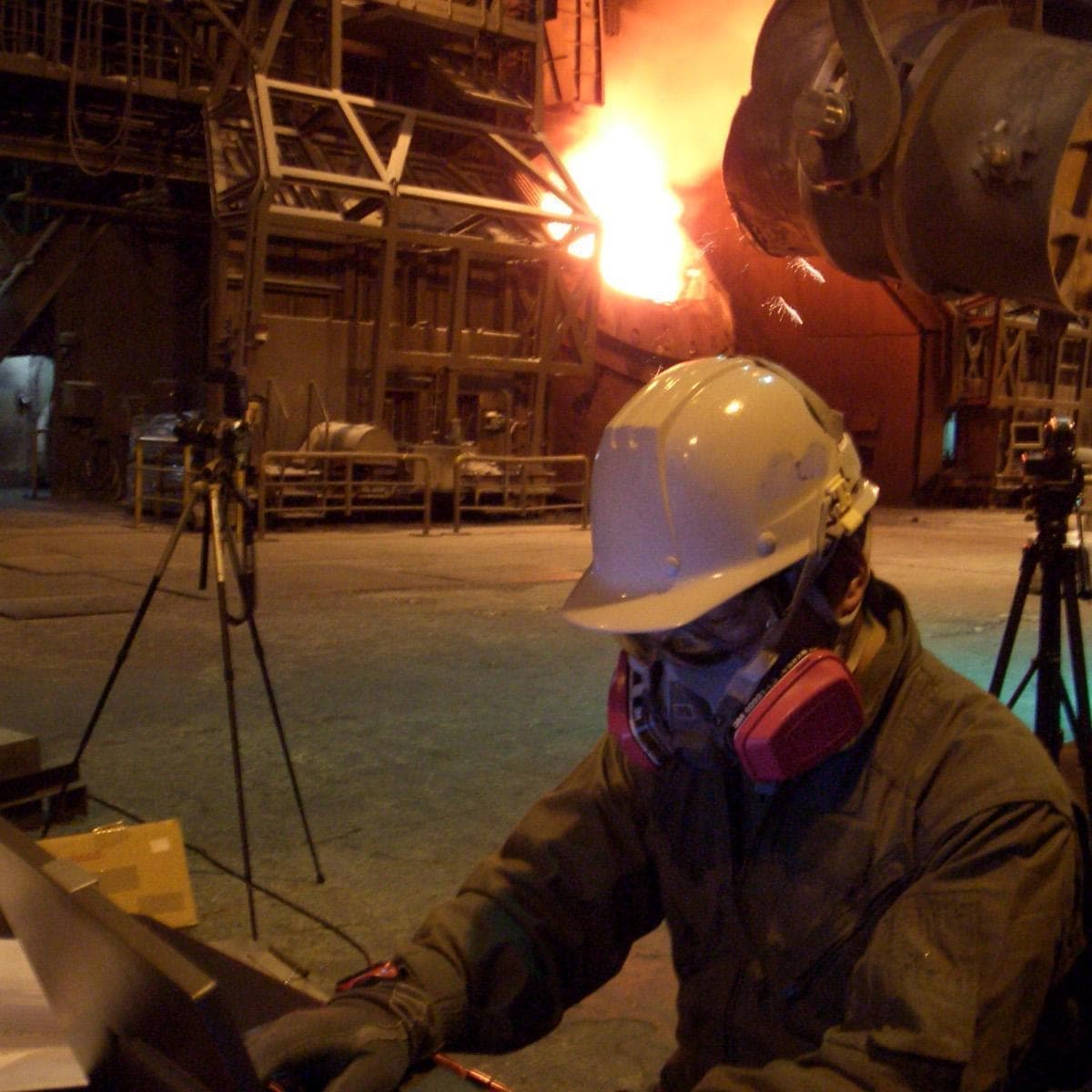 地上型レーザスキャナを用いて3次元点群作成を行う プラント