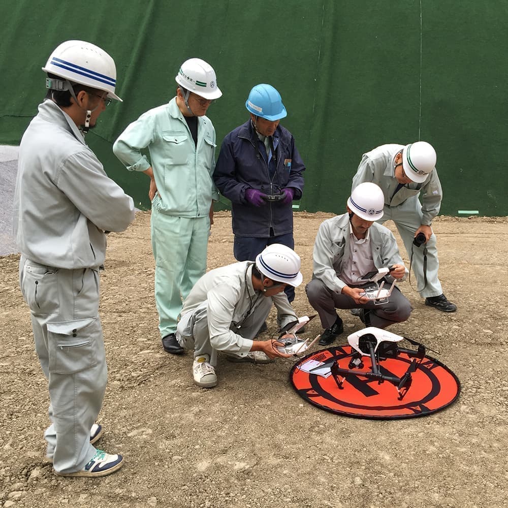 工事現場でドローン講習を実施しました