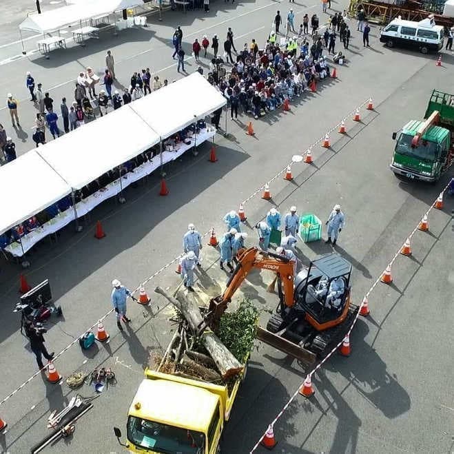 ドローンを活用した防災訓練