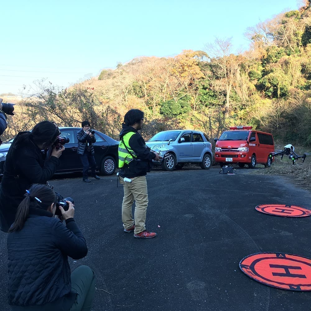 ドローンを活用した防災訓練