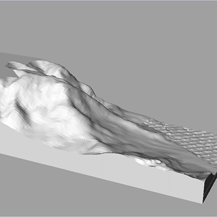 三次元計測データを活用し3Dプリンターで地形の形状を製作しました