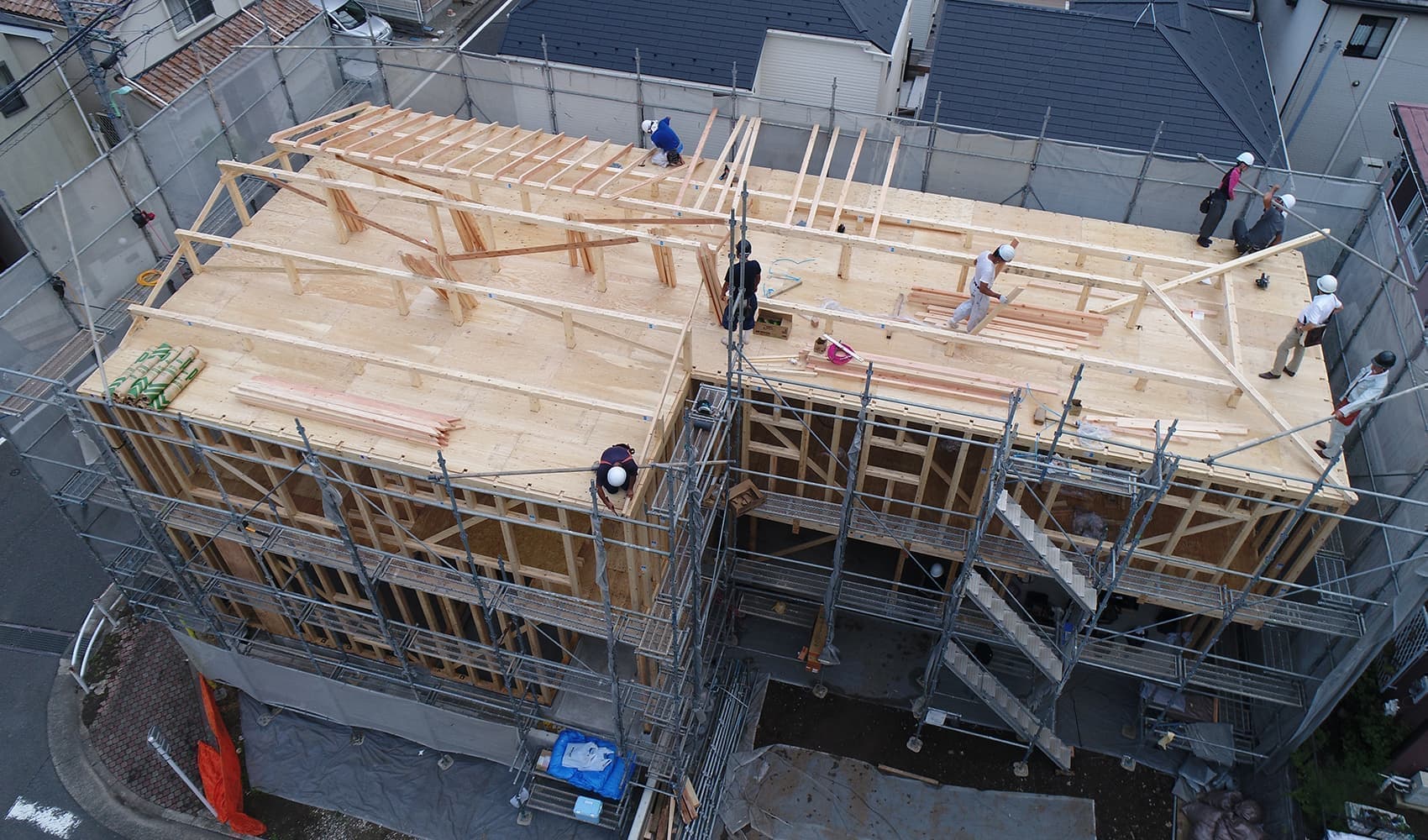 現場の工事進捗記録、竣工・景観撮影などにドローン空撮をご利用いただいています